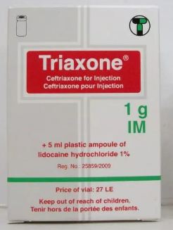 Triaxone I.M 1gm Vial +5 ml Solv.Lidocaine
